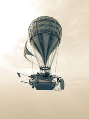 vintage air balloon is passing by portrait