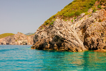 Sea rocks at Corfu, Greece