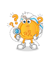 medal searching illustration. character vector