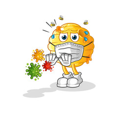 honeycomb refuse viruses cartoon. cartoon mascot vector