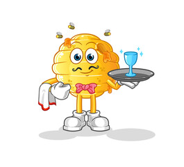 honeycomb waiter cartoon. cartoon mascot vector