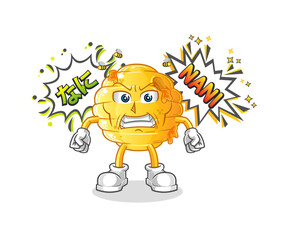 honeycomb anime angry vector. cartoon character