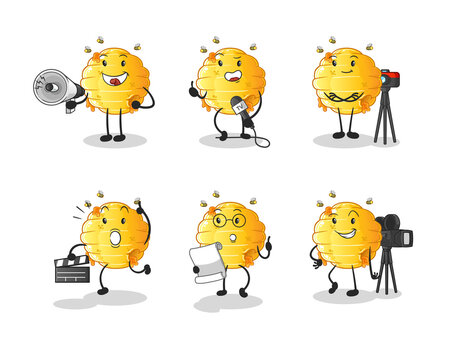 honeycomb entertainment group character. cartoon mascot vector