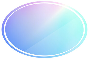 楕円形のホログラムフレーム　カラフル