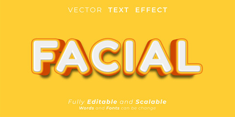 Fototapeta na wymiar Editable text effect Facial text style concept