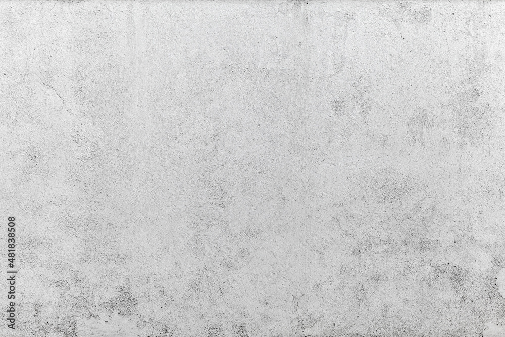 Wall mural white concrete wall with plastering, flat background texture