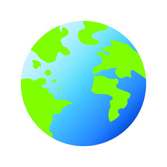 planet Earth icon. Flat planet Earth icon. on a white background