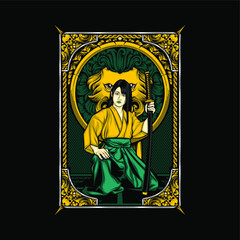 Fototapeta premium cool samurai lady 