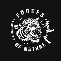 tiger force of the nature illustration vector graphic