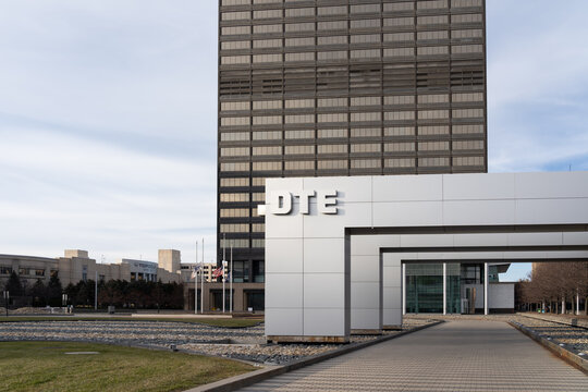 Detroit, Michigan, USA - December 26, 2021: DTE headquarters in Detroit, MI, USA. DTE Energy is an American energy company. 