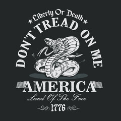 dont tread me, american independence day illustration vector