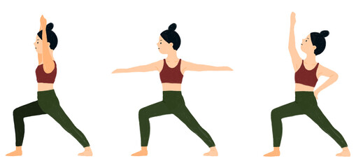 ヨガポーズ(ヴィラバドラーサナ)