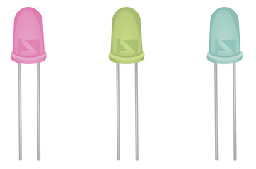  Led diode set. vector illustration