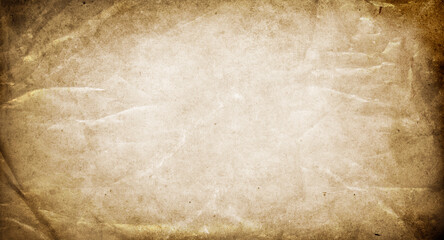 Grunge texture of vintage crumpled brown paper