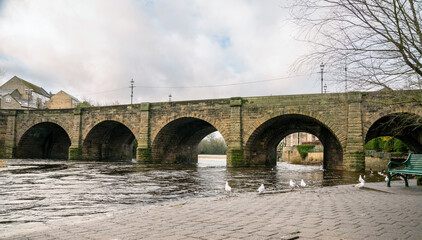 Wetherby Bridge, which spans the River Wharfe, is a Scheduled Ancient Monument and a Grade II listed structure, Wetherby, North Yorkshire, England, UK