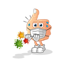 thumbs up refuse viruses cartoon. cartoon mascot vector