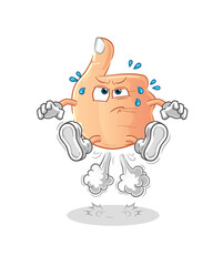 thumbs up fart jumping illustration. character vector