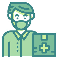 medical blue line icon