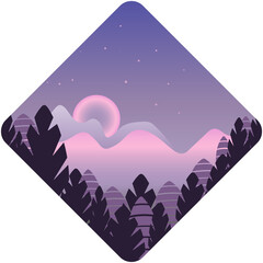 Landscape fabulous mountains and forest