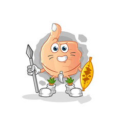 thumbs up african tribal fighter mascot. cartoon vector