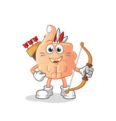 thumbs up native american tribe. cartoon mascot vector