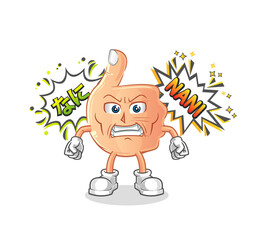 thumbs up anime angry vector. cartoon character