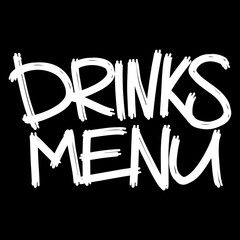 Handwritten fonts for alcohol bar menu words. Drink Names for your business. Bold chalky looking dynamic calligraphy work on the board. drinks menu