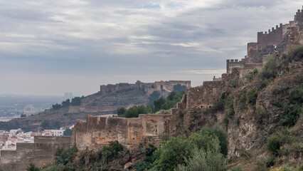 Castle on the top of the hill in the city of Sagunto, in the community of Valencia Spain.