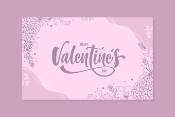 happy valentine's day card with aesthetic background template