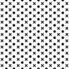 memphis style simple vector xo cute pattern , cross and circle.