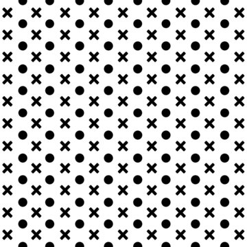 memphis style simple vector xo cute pattern , cross and circle.