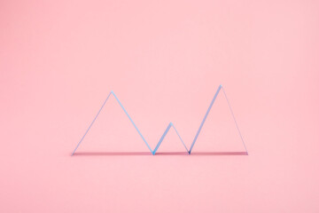 Zig Zags patterns on pink background