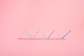 Zig Zags patterns on pink background