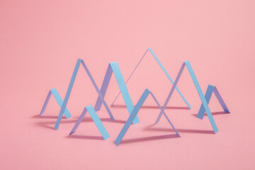 Zig Zags patterns on pink background