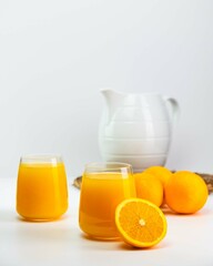 orange juice and oranges