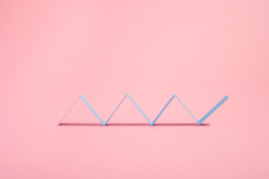 Zig Zags patterns on pink background
