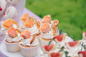 Dessert on the table at an outdoor party in Shanghai, China