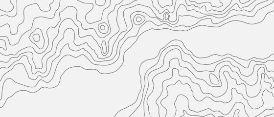 The stylized height of the topographic contour in lines and contours. The concept of a conditional geography scheme and the terrain path. Ultra wide size. Vector illustration.