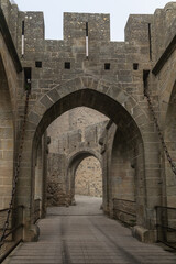 Fototapeta na wymiar Medieval Town of Carcassonne in Winter, France