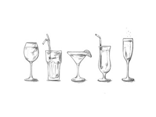 Verschiedene Gläser mit Getränken