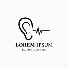 sense of  hearing  ear  icon logo vector design template illustration