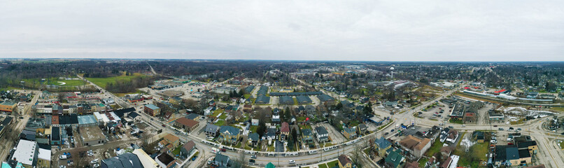Fototapeta premium Aerial panorama of the town of Strathroy, Ontario, Canada