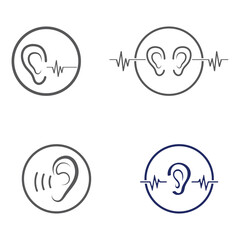 sense of  hearing  ear  icon logo vector design template illustration