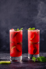 Red alcoholic or non-alcoholic cocktail