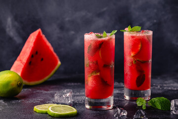 Watermelon alcoholic or non-alcoholic cocktail.
