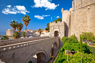 Dubrovnik. Historic Ploce gate in Dubrovnik fortified city center