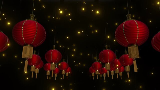 Abstract Chineses New Year Lanterns Background
