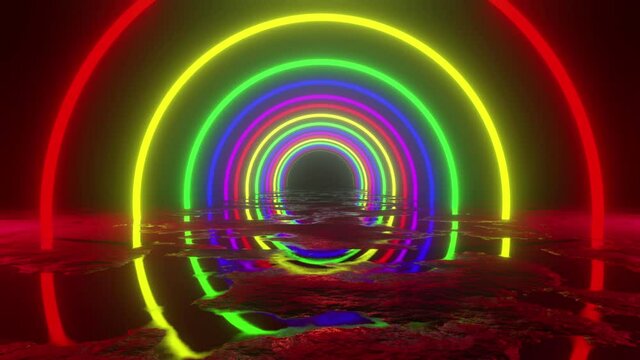 Abstract Colorful Spectrum Tunnel Background