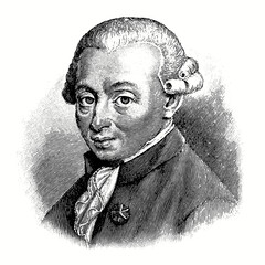 vectorized old engraving of Immanuel Kant, engraving is from Meyers Lexicon published 1914 - Leipzig, Deutschland - 481852960