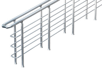 Chromium metal fence with handrail
